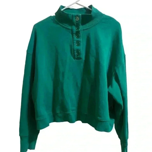 1 1 Honore Collection Aria Half Button Crop Pullover 1X - Picture 2 of 5